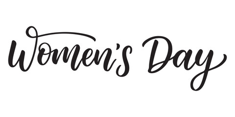 Elegant Calligraphic Design Celebrating Women's Day with Flowing Script and Graceful Lettering for a Festive Occasion