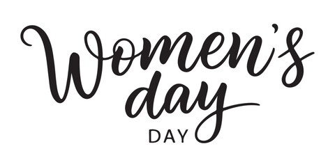 Elegant Women's Day Illustration with Black Script Text Celebrating and Honoring Women Around the World