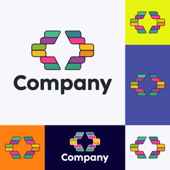 Colorful coding logo technology logo Design