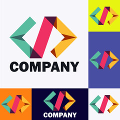 Colorful coding logo technology logo