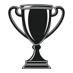 Classic Black and White Champion Trophy Illustration