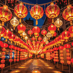 Fototapeta premium A Chinese new year and national day lights design
