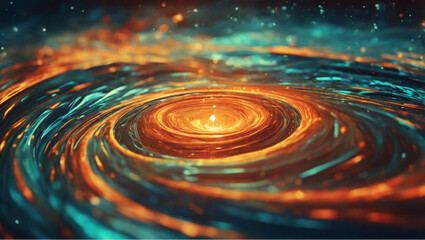 Abstract glowing vortex in swirling colors