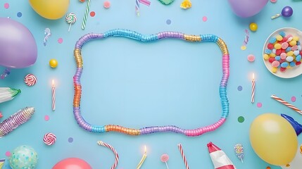 Colorful Party Balloons Candy Lollipop Festive Birthday Background