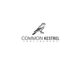 Soaring common kestrel vector artwork in stylized silhouette form, crafted for elegant graphic design, brand marks, merchandise printing, and outdoor enthusiast resources.


