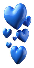 blue heart isolated on transparent white background, clipping path