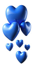 blue heart isolated on transparent white background, clipping path