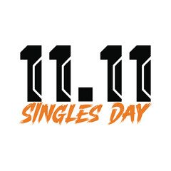Minimal Red Singles Day Poster Featuring Bold 11.11 Typography. Red Singles Day Poster, Singles Day Poster, Singles Day.