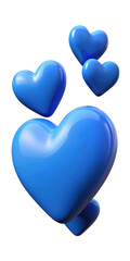 blue heart isolated on transparent white background, clipping path