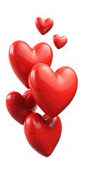 red heart isolated on transparent white background, clipping path