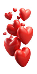 red heart isolated on transparent white background, clipping path