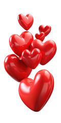 red heart isolated on transparent white background, clipping path