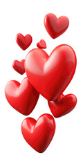 red heart isolated on transparent white background, clipping path