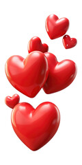 red heart isolated on transparent white background, clipping path
