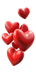 red heart isolated on transparent white background, clipping path