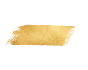 gold paint brush stroke isolated