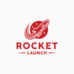 Rocket launch Vector Design Logo Spaceship Company Business logotype