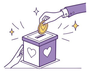 Charity Donation Illustration – Giving with Heart