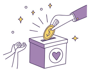 Charity Donation Illustration – Giving with Heart