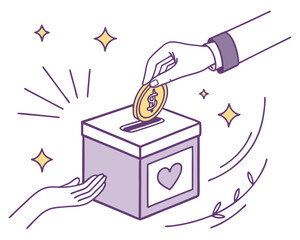 Charity Donation Illustration – Giving with Heart