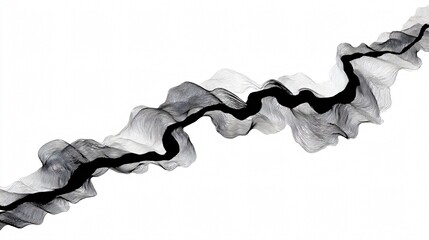 Abstract River Flow Line Art Silhouette Vector Icon