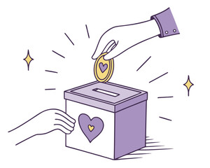 Charity Donation Illustration – Giving with Heart