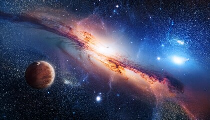 nebula and galaxies in the deep space abstract cosmos univese background