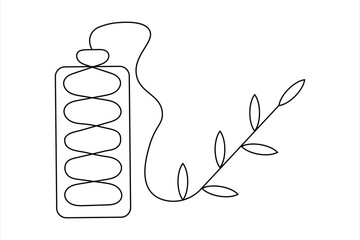 Ecology sustainable environment design in single line art style for nature friendly illustration
