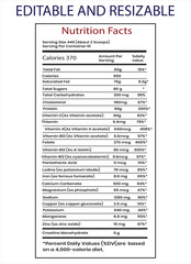 Detailed Nutrition Facts Label for Editable and Resizable Dietary Supplement Product Template Available For Customization