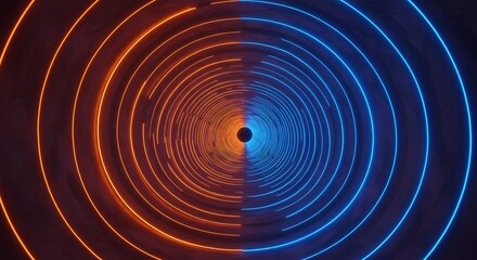Fototapeta premium 鮮やか光輪 渦巻くネオン 対照的色彩