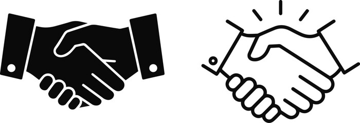 Handshake Vector Icon &ndash; Business Partnership, Trust Agreement, Corporate Deal Symbol