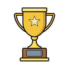 Golden Trophy Award with Star Winning Prize Achievement Success
