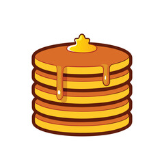 stack of pancakes with butter Vector icon.