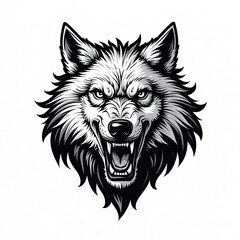 vintage wolf head vector