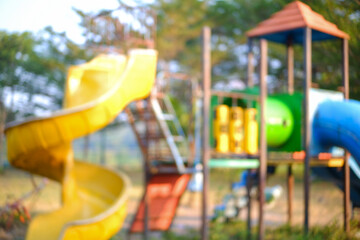 Blurred background of a playground