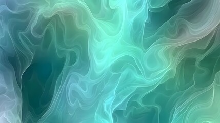 Abstract Teal and Green Swirling Liquid Marble Texture Background