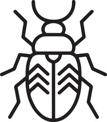 Simple line art icon of a beetle insect