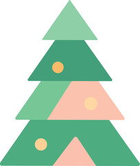 Geometric Pastel Christmas Tree 