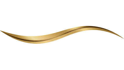 Gleaming golden ribbon flowing gracefully against an isolated transparent backdrop creating a