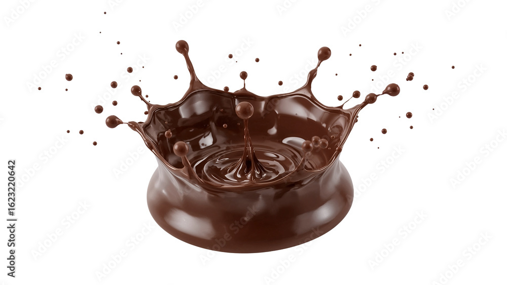 Aufkleber decadent chocolate splash isolated with transparent background showing fluid motion and ripple