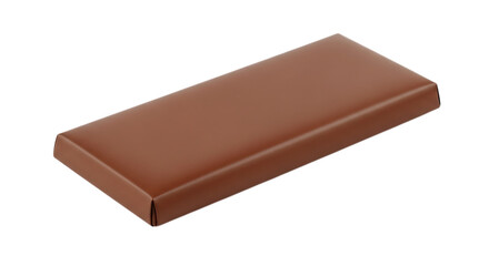 A delectable milk chocolate bar, wrapped in its shiny brown foil, isolated on transparent background, a tempting treat for any sweet tooth craving a delicious indulgence