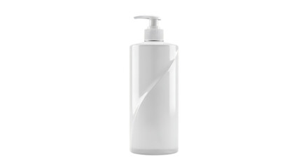 White soap dispenser bottle isolated on transparent background for cosmetic, beauty, and hygiene product presentation in studio shot with nobody around