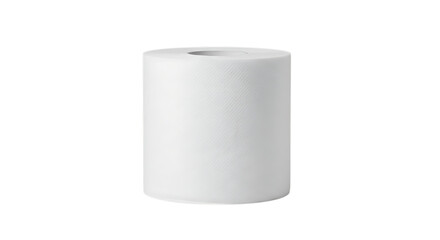 A single roll of white paper towel, a common household item for cleaning and hygiene, isolated on transparent background