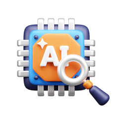 AI tech 3d ui icon