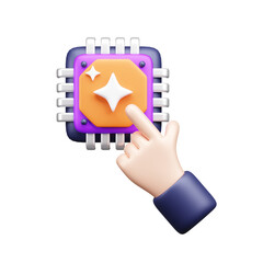 AI tech 3d ui icon