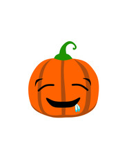 vector illustration of halloween pumpkin emote