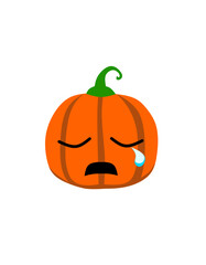 vector illustration of halloween pumpkin emote