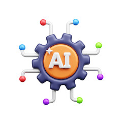 AI tech 3d ui icon