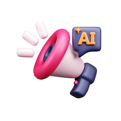 AI tech 3d ui icon
