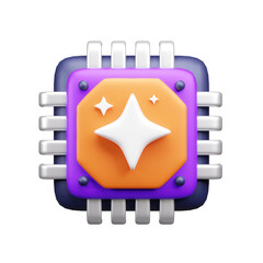 AI tech 3d ui icon